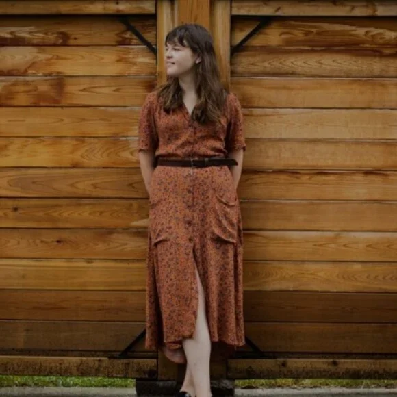 Urban Outfitters Orange Floral Dress - Picture 2 of 12